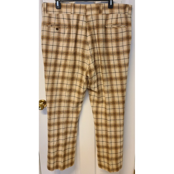 Asher Other - Vintage Asher Pants Mens 44 x 30 Wool‎  Flannel Plaid Golf Dress Disco 60s 70s